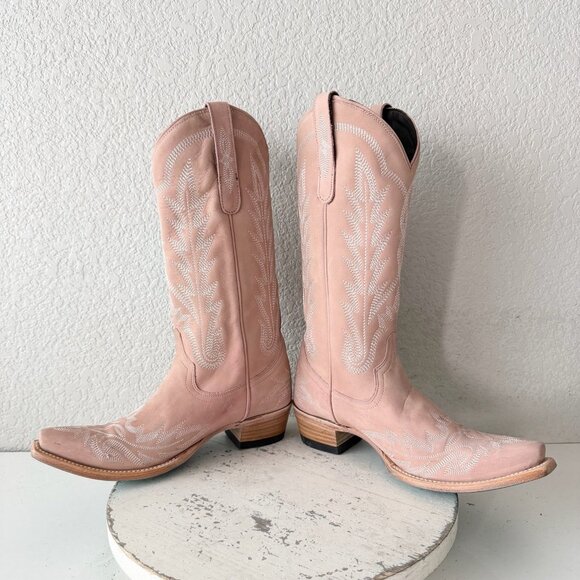 Lane LEXINGTON Womens Pink Cowboy Boots 7 Western Cowgirl Mid Calf Pointed Toe - Picture 7 of 11